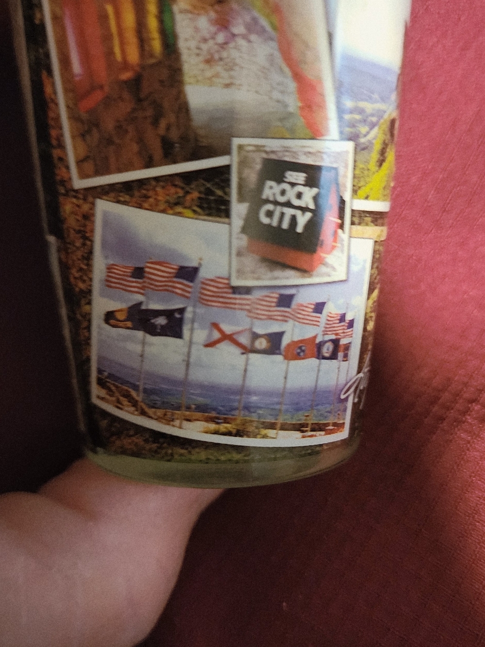 Rock City Souvenir Shot Glass with Flag Collage